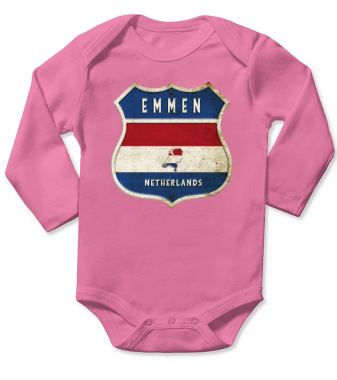 Emmen Netherlands coat of arms design Long Sleeve Baby One-Piece