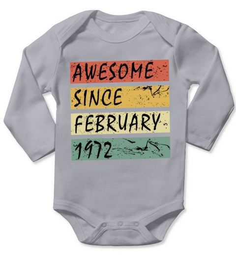 February 1972 vintage gift idea Long Sleeve Baby One-Piece