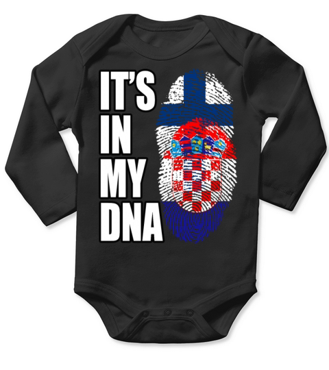 Finland And Croatian Mix Heritage DNA Flag Long Sleeve Baby One-Piece