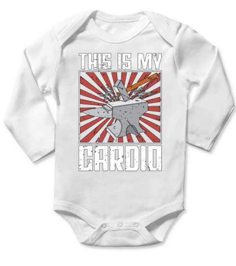 Forging This Is My Cardio Metalworker Blacksmiths Long Sleeve Baby One-Piece