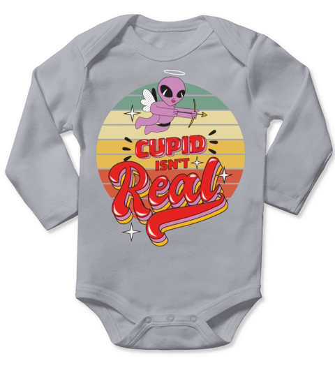 Funny Anti Valentines Day Alien Cupid Long Sleeve Baby One-Piece