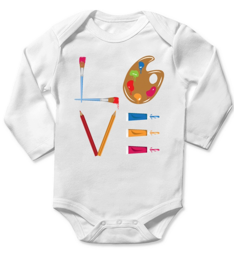 I love Art Shirt Funny ArtT-Shirt Artist Tee Long Sleeve Baby One-Piece