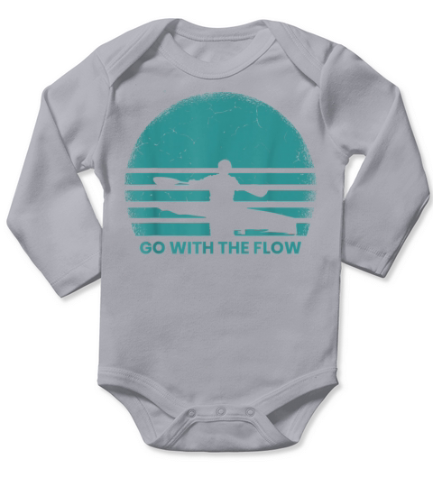 Kayaking Retro Vintage Sunset River Kayak Kayaker Long Sleeve Baby One-Piece
