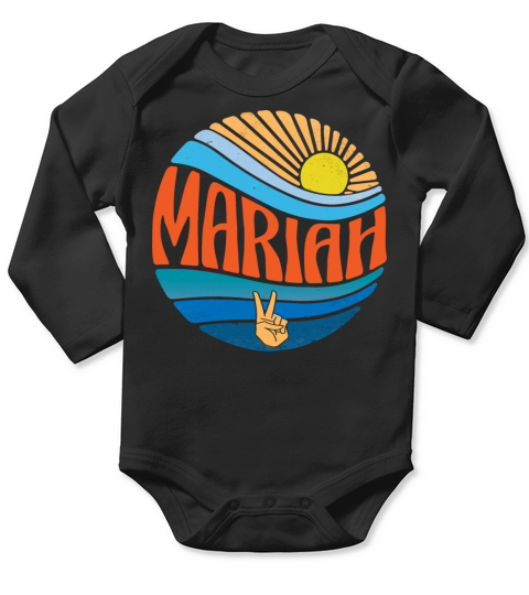 Mariah Shirt Vintage Sunset Mariah Groovy Tie Dye Long Sleeve Baby One-Piece