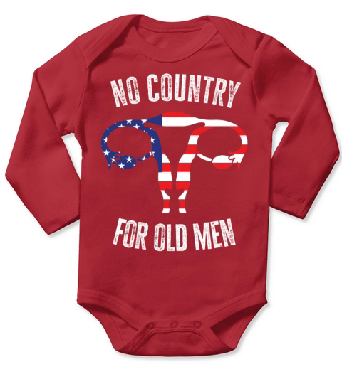 No Country For Old Men Floral Uterus Feminist Long Sleeve Baby One-Piece