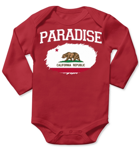 Paradise Ca California Flag Vintage Usa Sports Men Long Sleeve Baby One-Piece