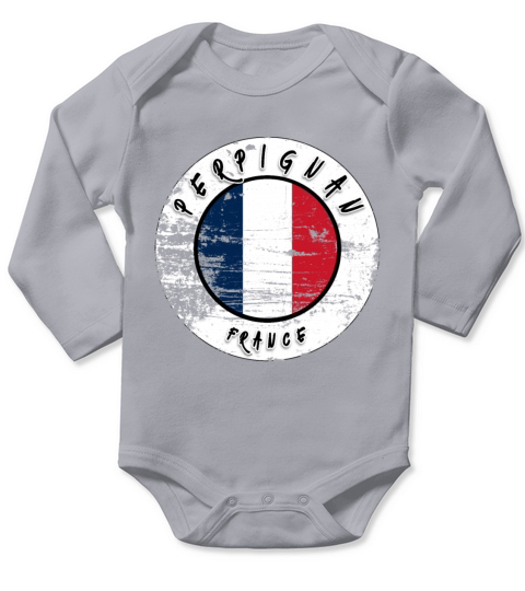Perpignan France Vintage Long Sleeve Baby One-Piece
