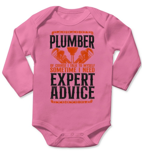 Plumbing Plumber Vintage Plumber Long Sleeve Baby One-Piece