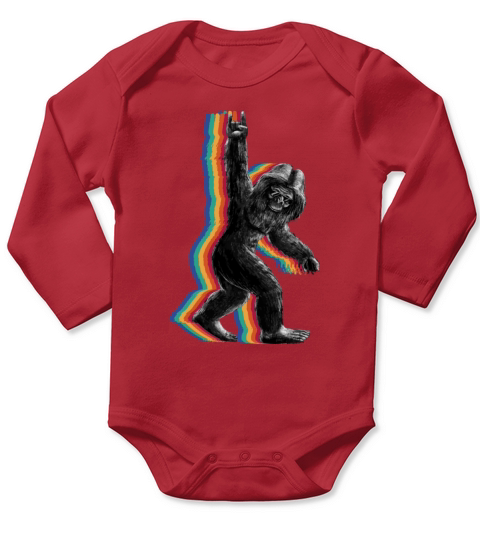 Retro Bigfoot vintage Fun and Nostalgic Sasquatch Long Sleeve Baby One-Piece