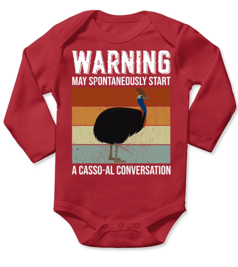 Retro Cassowary Vintage Cassowaries Quote Long Sleeve Baby One-Piece