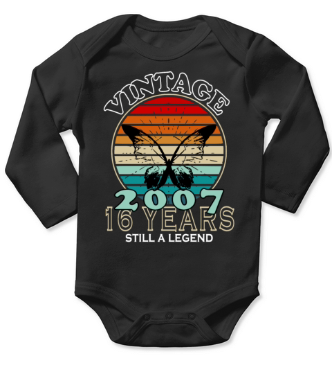 Vintage 16th Birthday 2007 Sports Gift Long Sleeve Baby One-Piece
