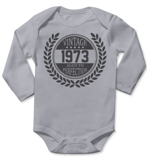 Vintage 1973 Aged To Perfection Long Sleeve Baby One-Piece