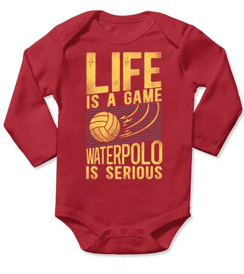 Water Polo Vintage Life Is A Game Long Sleeve Baby One-Piece