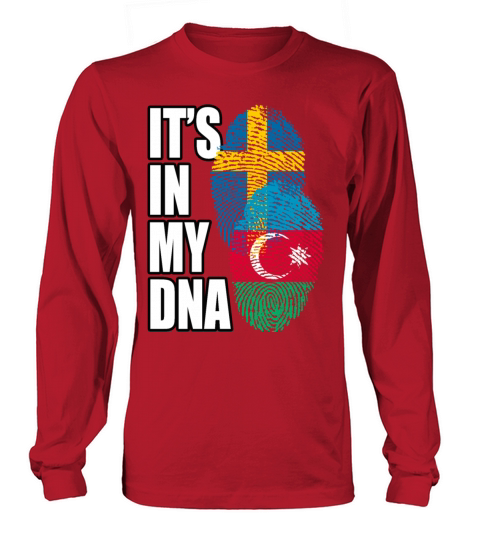 Azerbaijani And Swedish Mix Heritage DNA Flag Long sleeved Unisex