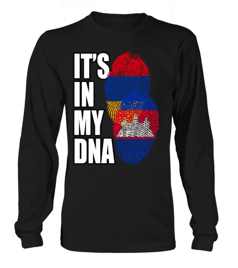 Cambodian And Armenian Mix Heritage DNA Flag Long sleeved Unisex