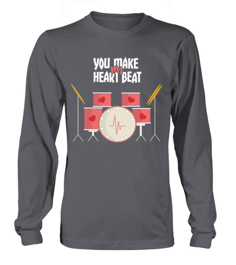 Drummer Drum Drumming Hearts Day Valentines Long sleeved Unisex
