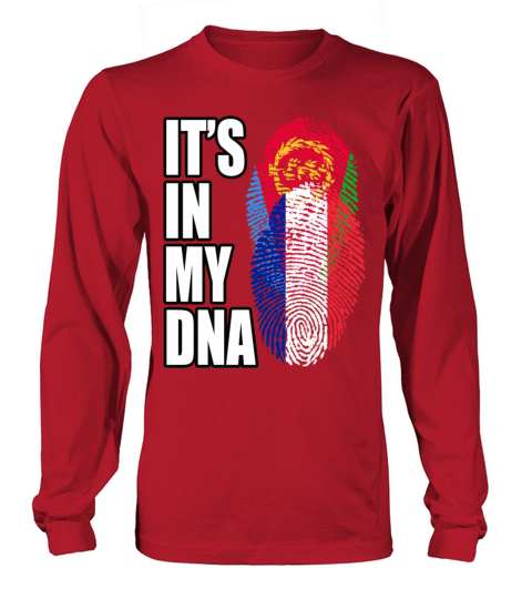 Eritrean And French Mix Heritage DNA Flag Long sleeved Unisex