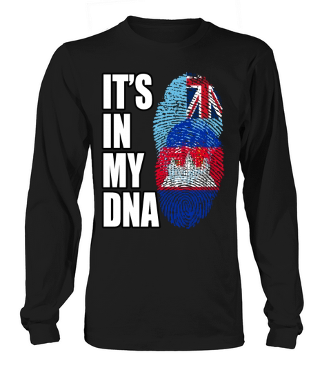 Fijian And Cambodian Mix Heritage DNA Flag Long sleeved Unisex
