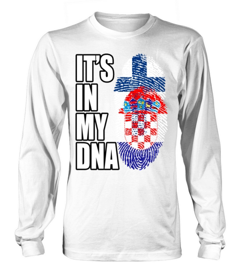 Finland And Croatian Mix Heritage DNA Flag Long sleeved Unisex