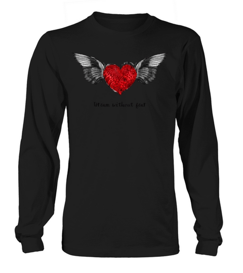 heart with wings and love quote Long sleeved Unisex