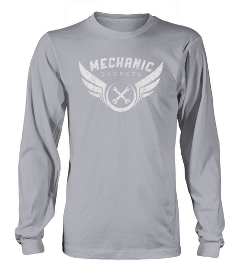 Mechanic Secrets White Distressed Logo Long sleeved Unisex