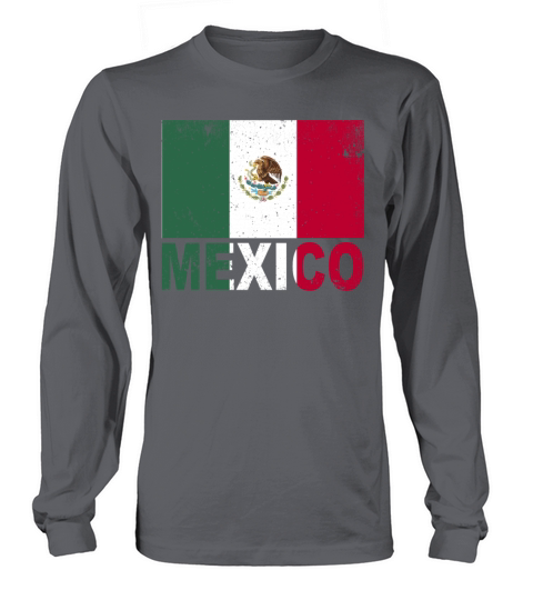 Mexico Flag Vintage Mexican Nationality Roots Trav Long sleeved Unisex