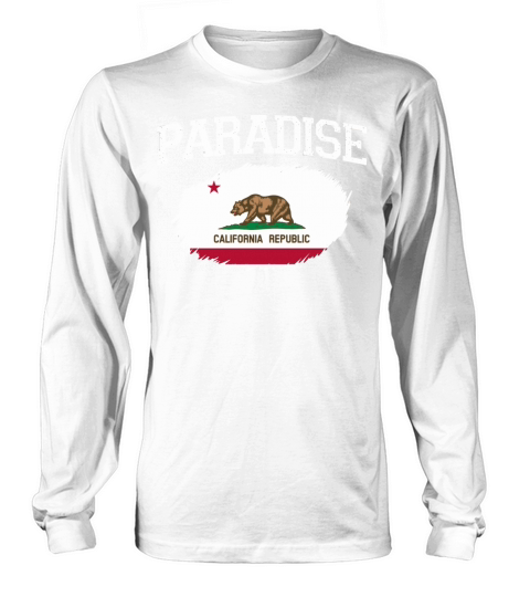 Paradise Ca California Flag Vintage Usa Sports Men Long sleeved Unisex