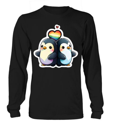 Rainbow Penguin Couple307 Long sleeved Unisex
