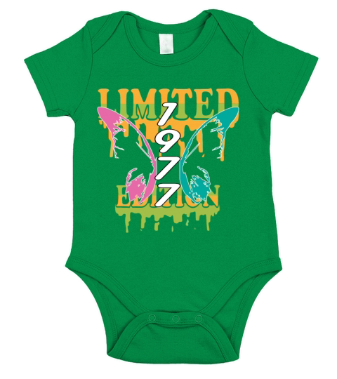 1977 Born Limited Edition Butterfly Gift Short Sleeve Baby One-Piece