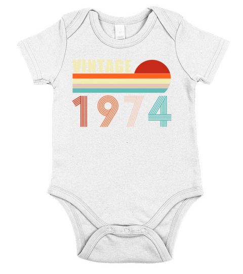 47th Birthday Gift - Vintage 1974 Short Sleeve Baby One-Piece