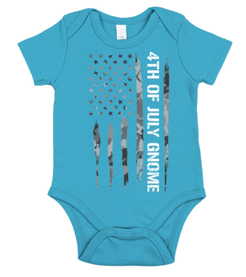 4Th Of July Gnome - American Flag Short Sleeve Baby One-Piece