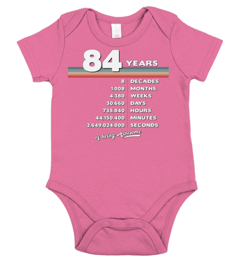 84th Birthday Vintage 84 Years Old Retro 1008 Short Sleeve Baby One-Piece