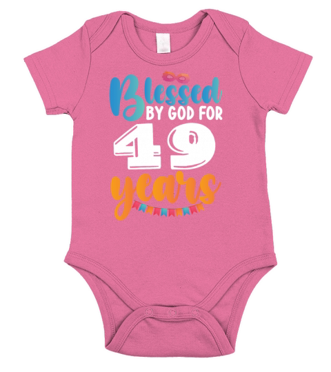 Birthday Blessed by God for 49 Years Short Sleeve Baby One-Piece