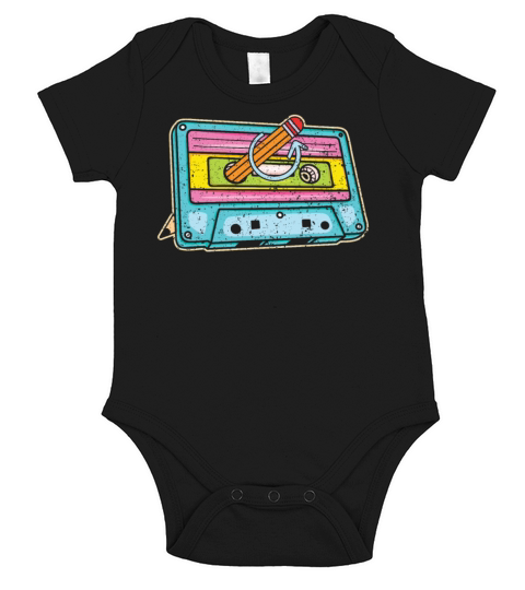 Cassette Tape Music Lover National Retro Day Short Sleeve Baby One-Piece