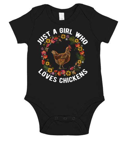 Chicken Just a Girl Who Loves Funny Quote Farm T Short Sleeve Baby One-Piece