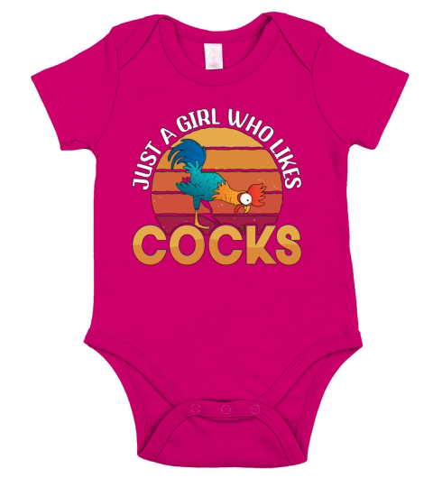 Cock Just A Girl Who Likes Retro Animal Cock Lover Short Sleeve Baby One-Piece