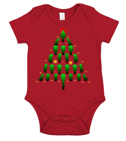 Cool Guitar Christmas Tree Short Sleeve Baby One-Piece