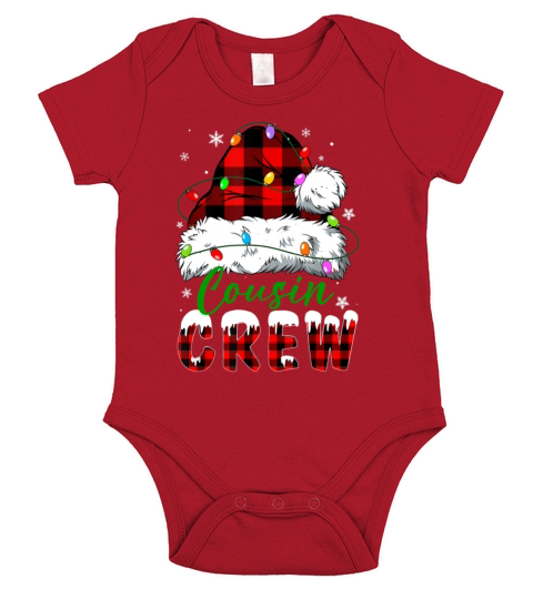 Cousin Crew Santa Red Plaid Xmas Funny Christmas P Short Sleeve Baby One-Piece