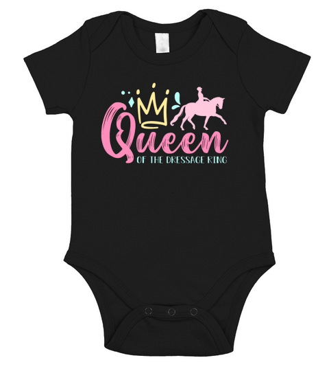 Dressage Queen Of The Horse Riding Dressage Rider Short Sleeve Baby One-Piece