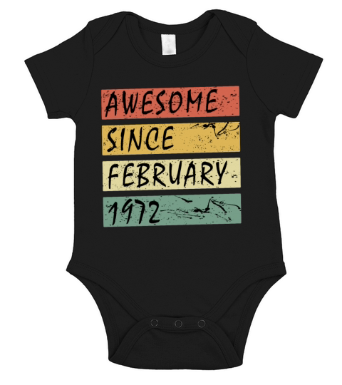 February 1972 vintage gift idea Short Sleeve Baby One-Piece