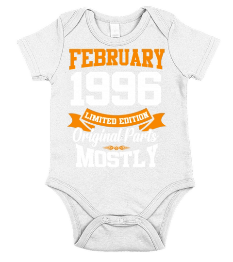 February 1996 Vintage Birthday Present Short Sleeve Baby One-Piece