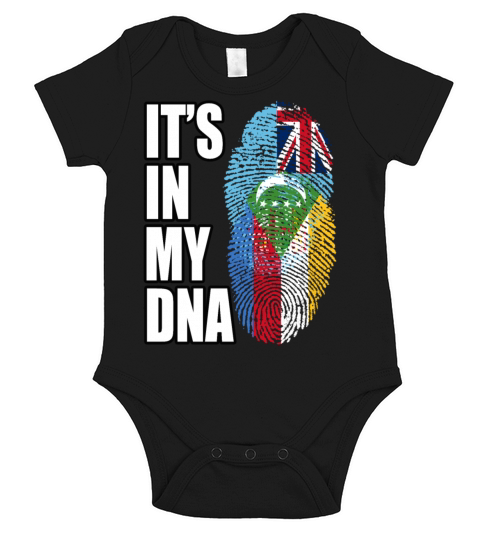 Fijian And Comoran Mix Heritage DNA Flag Short Sleeve Baby One-Piece