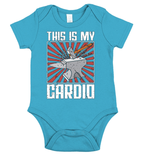 Forging This Is My Cardio Metalworker Blacksmiths Short Sleeve Baby One-Piece