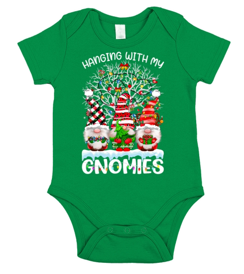 Hanging With My Gnomies Nordic Santa Gnome Christm Short Sleeve Baby One-Piece