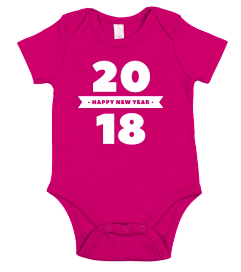 happy new year 2018 Short Sleeve Baby One-Piece