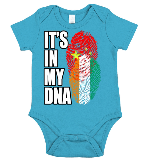 Ivorian And Chinese Mix Heritage DNA Flag Short Sleeve Baby One-Piece