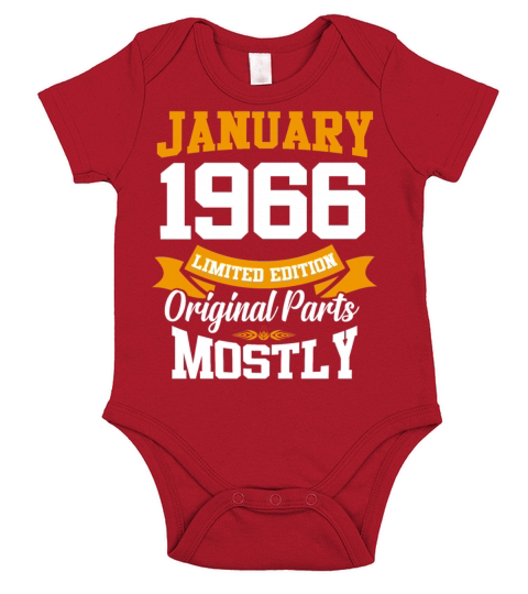 January 1966 Limited Edition Birthday Present Short Sleeve Baby One-Piece
