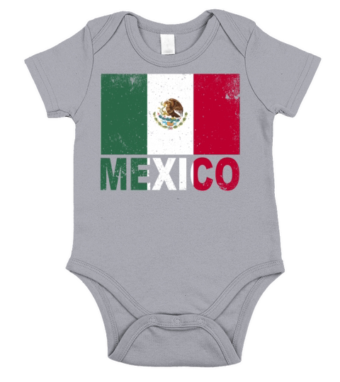 Mexico Flag Vintage Mexican Nationality Roots Trav Short Sleeve Baby One-Piece