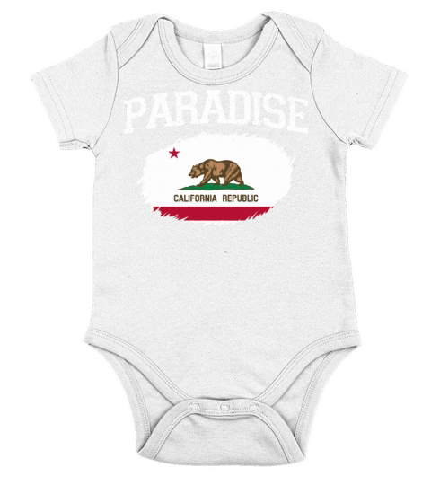 Paradise Ca California Flag Vintage Usa Sports Men Short Sleeve Baby One-Piece