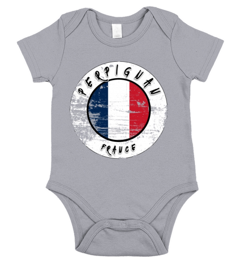 Perpignan France Vintage Short Sleeve Baby One-Piece